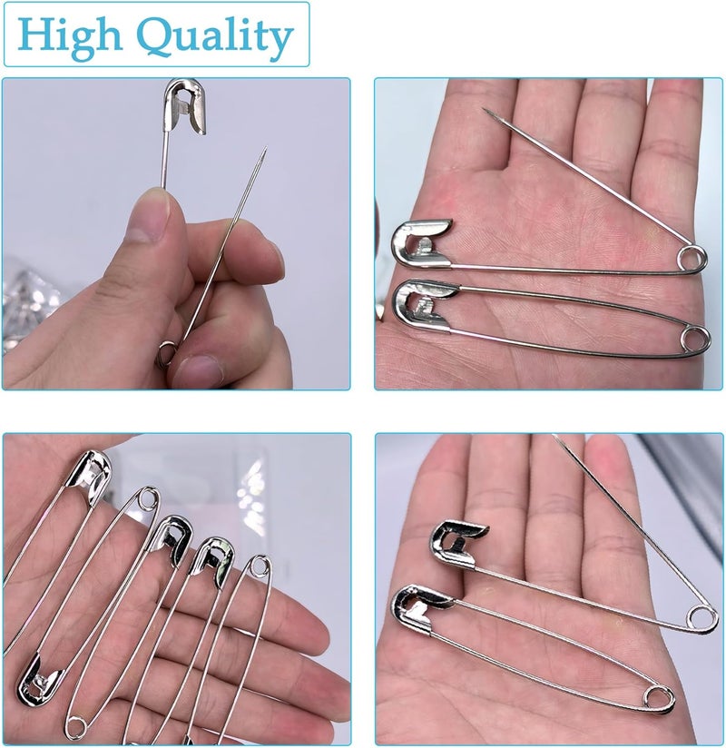Urmspst 60PCS-3Inch Large Silver Safety Pins, Rust-Resistant Nickel Plated Steel, Sharp Edge, Multi-Use - Image 3